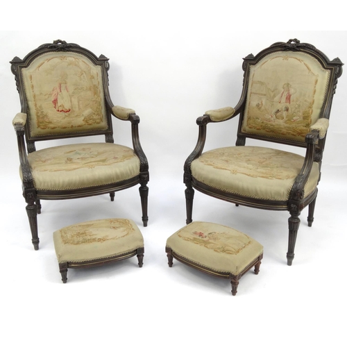2025 - 19th Century Mahogany nine-piece salon suite comprising settee, two armchairs, four chairs and two s... 