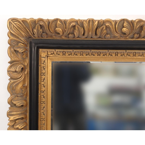 2004 - Large ornately gilt framed bevel edged mirror, 165cm x 136cm