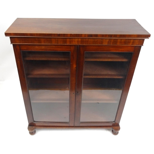 2026 - Late 19th century mahogany glazed bookcase, 116cm high x 103cm wide x 35cm deep