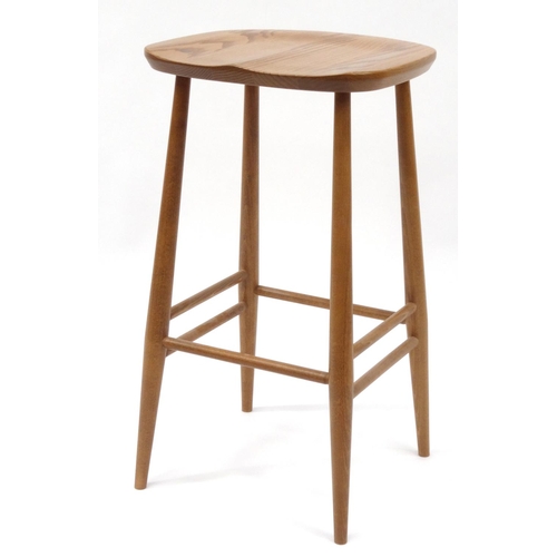 2041 - Ercol light elm breakfast stool, 69cm high