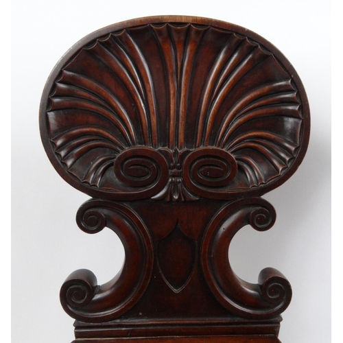19 - Two Victorian carved hall chairs