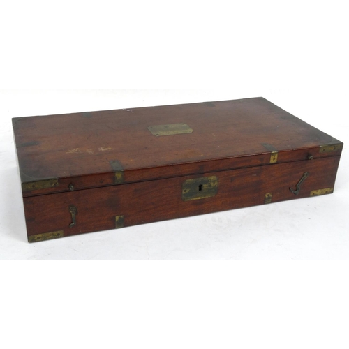 269 - Brass bound mahogany writing box, 51cm long