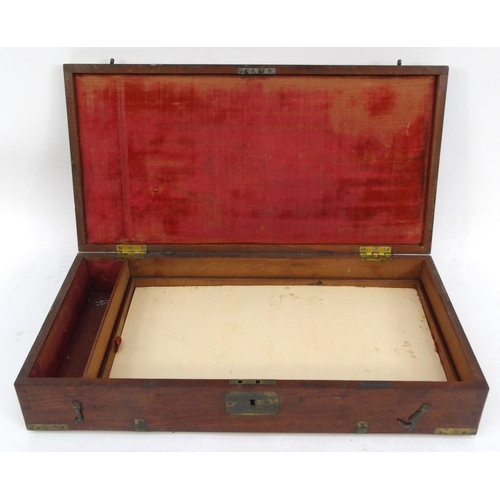 269 - Brass bound mahogany writing box, 51cm long