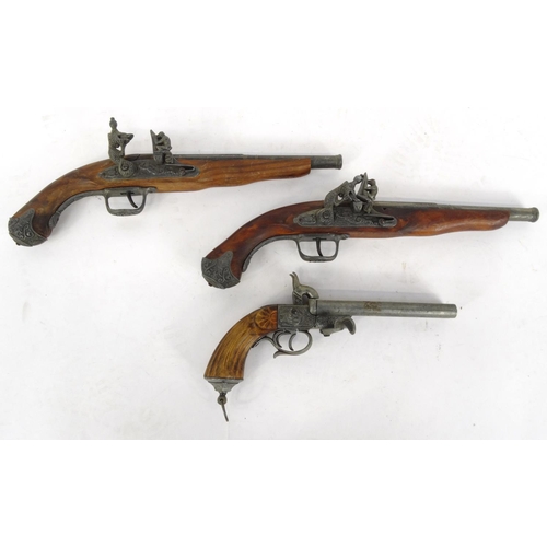 746 - Three decorative flintlock pistols