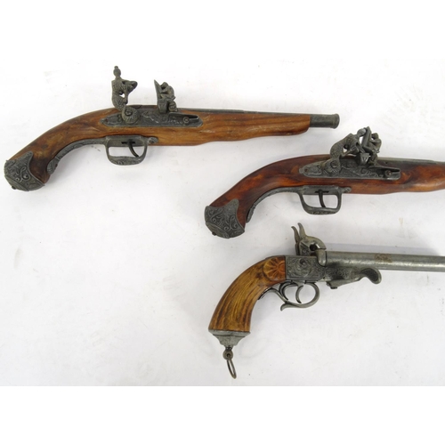 746 - Three decorative flintlock pistols