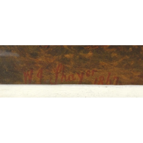 142 - Large framed W.J. Shayer hunting print, 69cm x 44cm excluding the frame