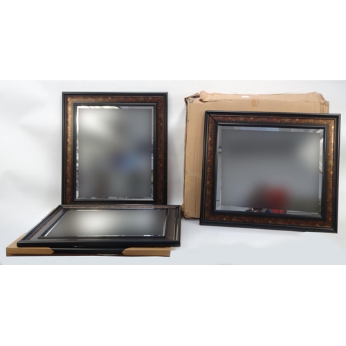 175 - Eight as new contemporary framed bevel edged mirrors, 78cm x 68cm
