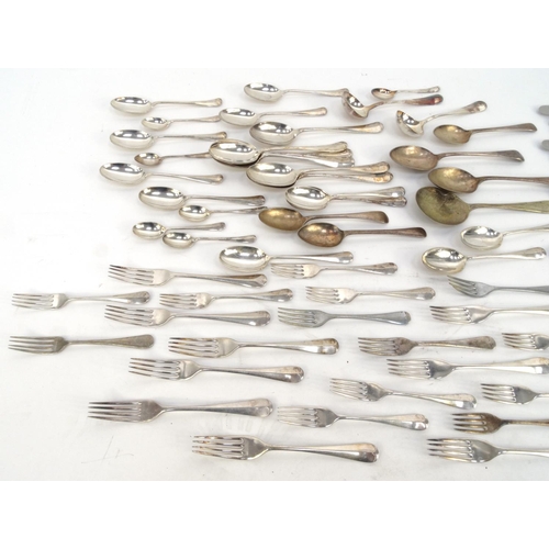 227 - Small selection of mostly silver plated cutlery, some with ivorine handles