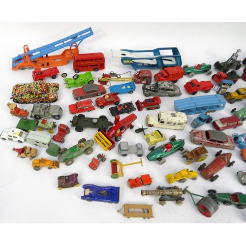 281 - Box of assorted die cast vehicles including Lesney, Corgi and Dinky examples