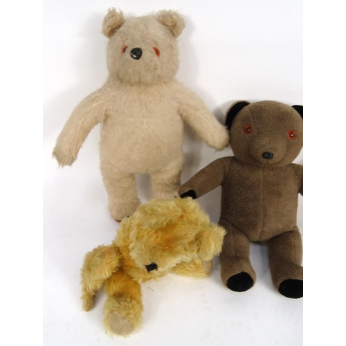 170 - Four teddy bears including a golden straw filled example with jointed limbs