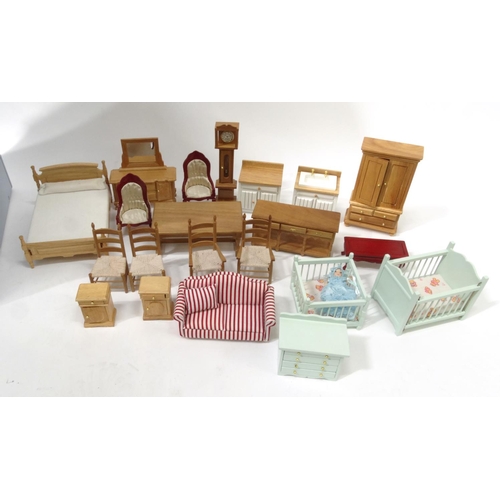 252 - Large wooden dolls house with furniture