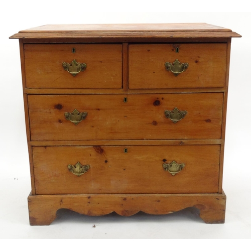21 - Satin wood four drawer chest, 80cm high x 84cm wide x 48cm deep