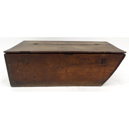 57 - Antique oak candle box, 90cm long