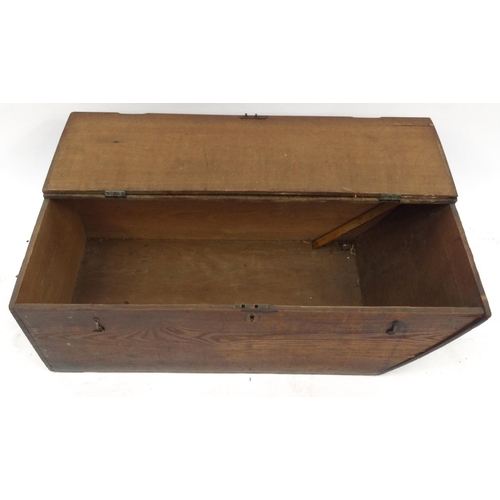 57 - Antique oak candle box, 90cm long