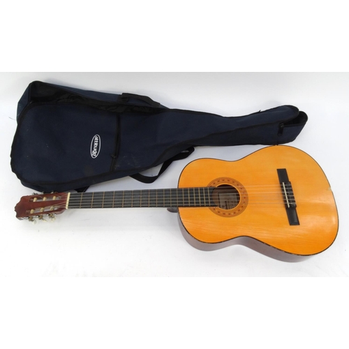 159 - Hohner wooden acoustic guitar with carry case, model number MC-05