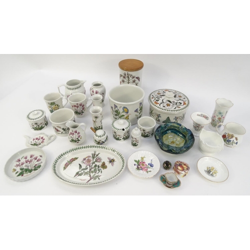 185 - Collection of Portmeirion Botanic Garden patterned jars, jugs, cups, etc, with a small selection of ... 