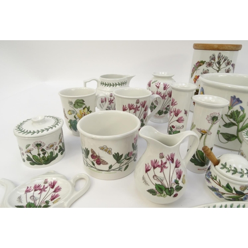 185 - Collection of Portmeirion Botanic Garden patterned jars, jugs, cups, etc, with a small selection of ... 