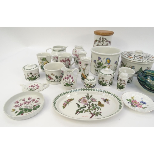 185 - Collection of Portmeirion Botanic Garden patterned jars, jugs, cups, etc, with a small selection of ... 