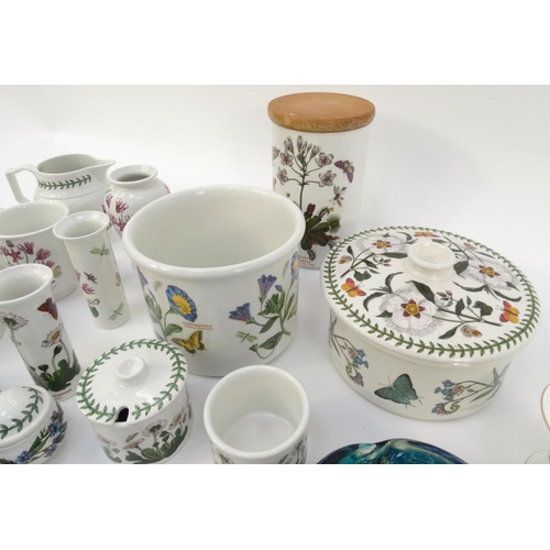 185 - Collection of Portmeirion Botanic Garden patterned jars, jugs, cups, etc, with a small selection of ... 