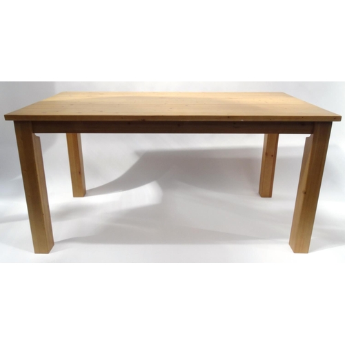 37 - Rectangular light wood dining table, 75cm high x 150cm long x 73cm deep