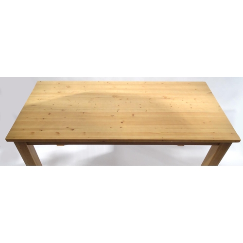 37 - Rectangular light wood dining table, 75cm high x 150cm long x 73cm deep