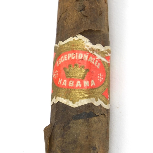 127 - Large Churchill type cigar, Royal Jamaica cigar and a lead dummy cigar, the largest 26cm long