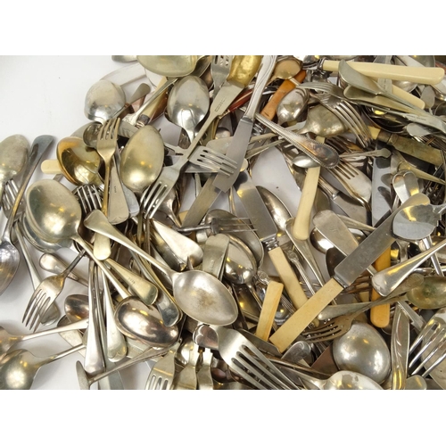 223 - Extensive collection of mostly silver plated cutlery, some with ivorine handles