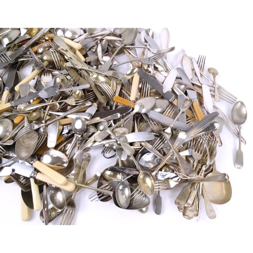 223 - Extensive collection of mostly silver plated cutlery, some with ivorine handles