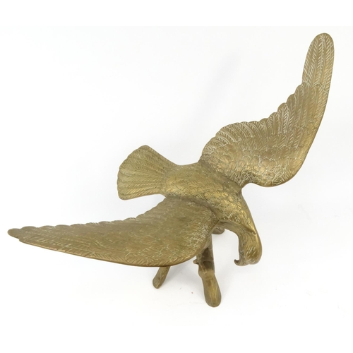 208 - Large brass model eagle, 48cm high x 67cm wide