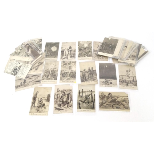 748 - Approximately 50 military interest Bruce Bairnsfather postcards