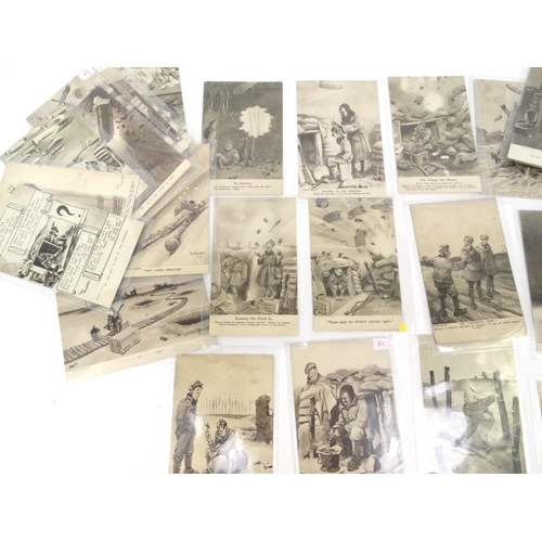 748 - Approximately 50 military interest Bruce Bairnsfather postcards