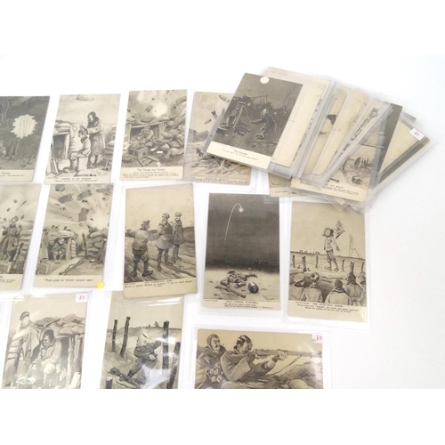 748 - Approximately 50 military interest Bruce Bairnsfather postcards