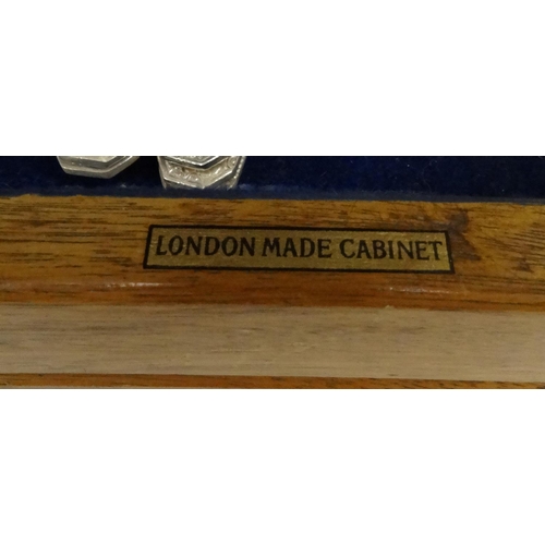 240 - Art Deco oak canteen of Sheffield silver plated cutlery with 'London Made Cabinet' plaque to the can... 