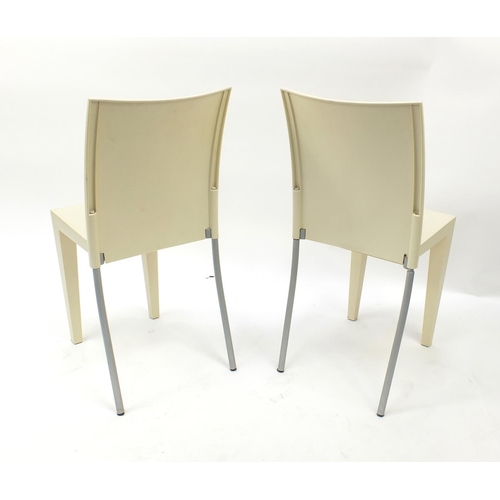 46 - Two Phillipe Starck design Miss Global chairs made for Kartell, moulded mark to the underside, each ... 