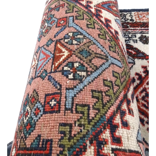58 - Geometric patterned carpet runner, approximately 120cm x 73cm