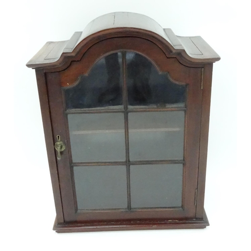 52 - Longcase clock hood converted to a display cabinet, 54cm high