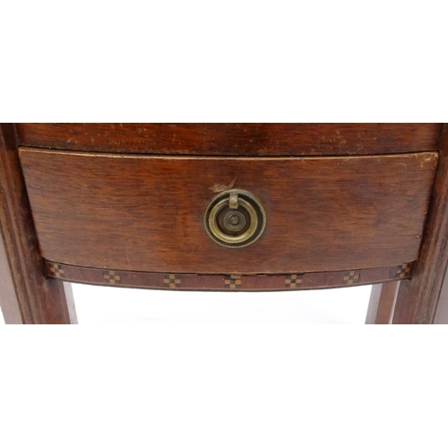 63 - Inlaid mahogany Art Deco sewing table, 59cm high