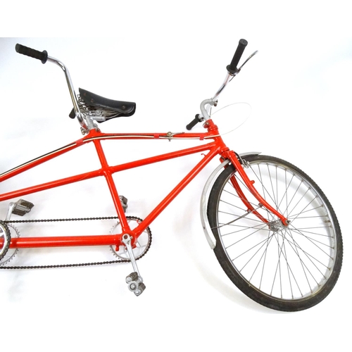 135 - Vintage tandem bicycle, approximately 230cm long