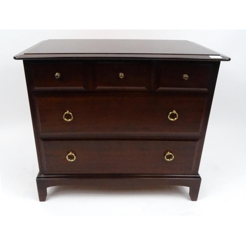 24 - Stag five drawer chest, 72cm high x 82cm wide x 46cm deep