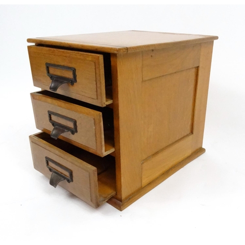 109 - Light wood three drawer filing chest