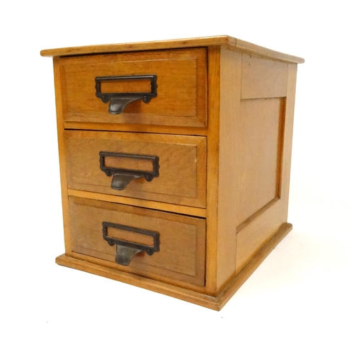 109 - Light wood three drawer filing chest