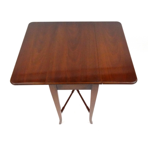 98 - Mahogany dropleaf side table, 73cm high x 80cm wide (when extended) x 68cm deep