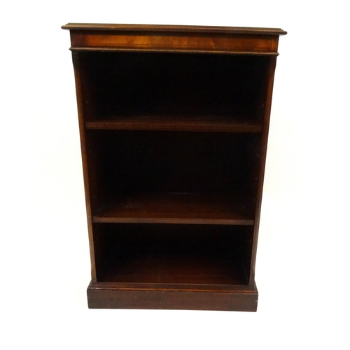 60 - Mahogany open bookcase fitted with two adjustable shelves, 92cm high x 60cm wide x 30cm deep