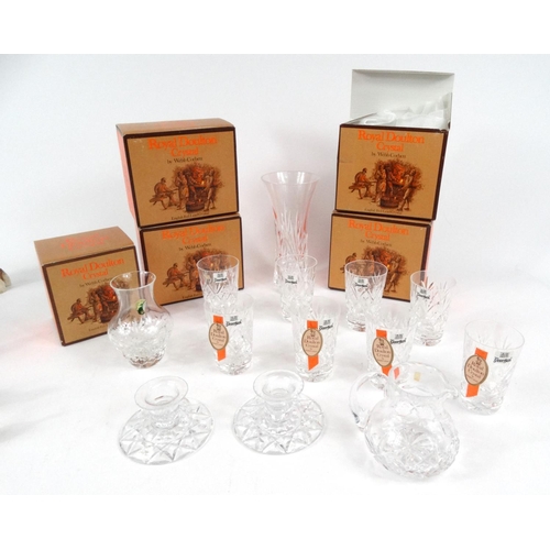 217 - Assorted china and glassware including boxed Royal Doulton crystal, Beswick horses, Portmeirion vase... 