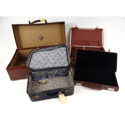 80 - Four vintage suitcases and briefcases