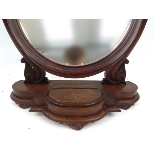 12 - Victorian mahogany toilet mirror, 72cm high
