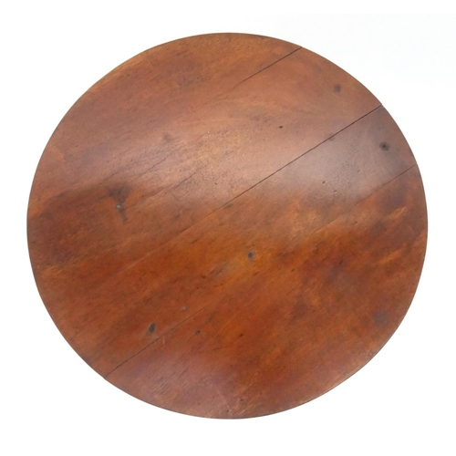31 - Victorian circular mahogany tripod wine table, 65cm high x 47cm diameter