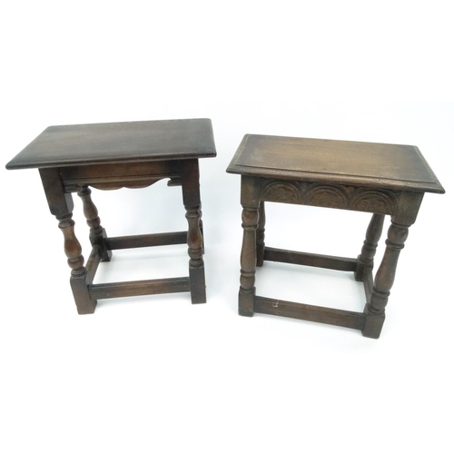 14 - Two oak joynt stools