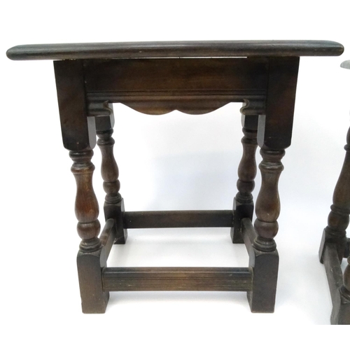 14 - Two oak joynt stools