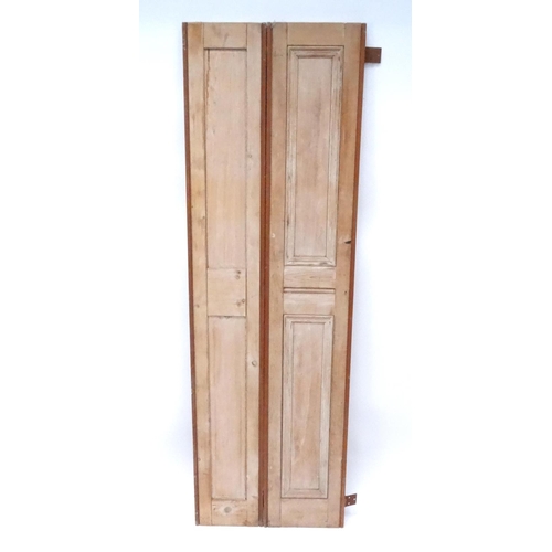 91A - Folding pine louvre door, 192cm high x 62cm wide